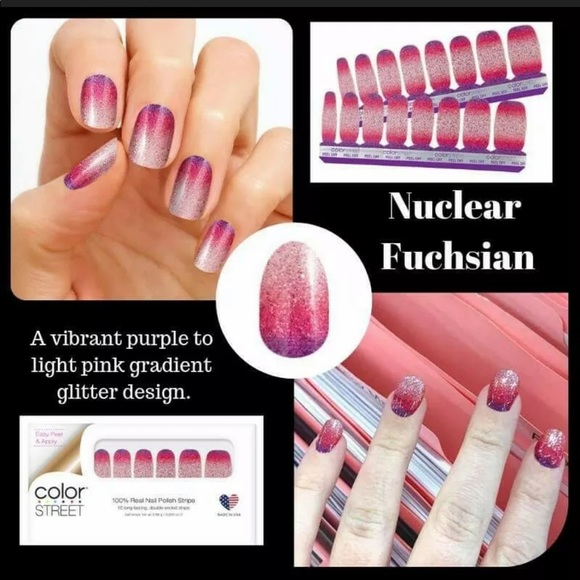 Color street nuclear Fuchsian nail strips. NWT. - Picture 3 of 9